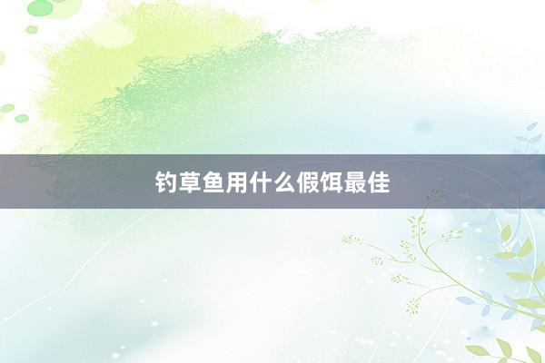 钓草鱼用什么假饵最佳